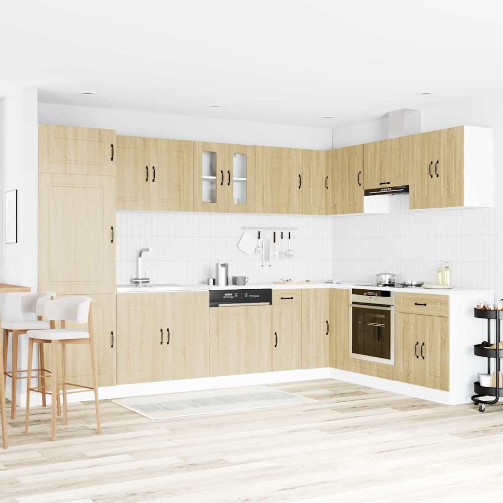 Walplus 2 Door Rectangular Storage Cabinet - Sonoma Oak - 80 x 46 x 81.5 cm