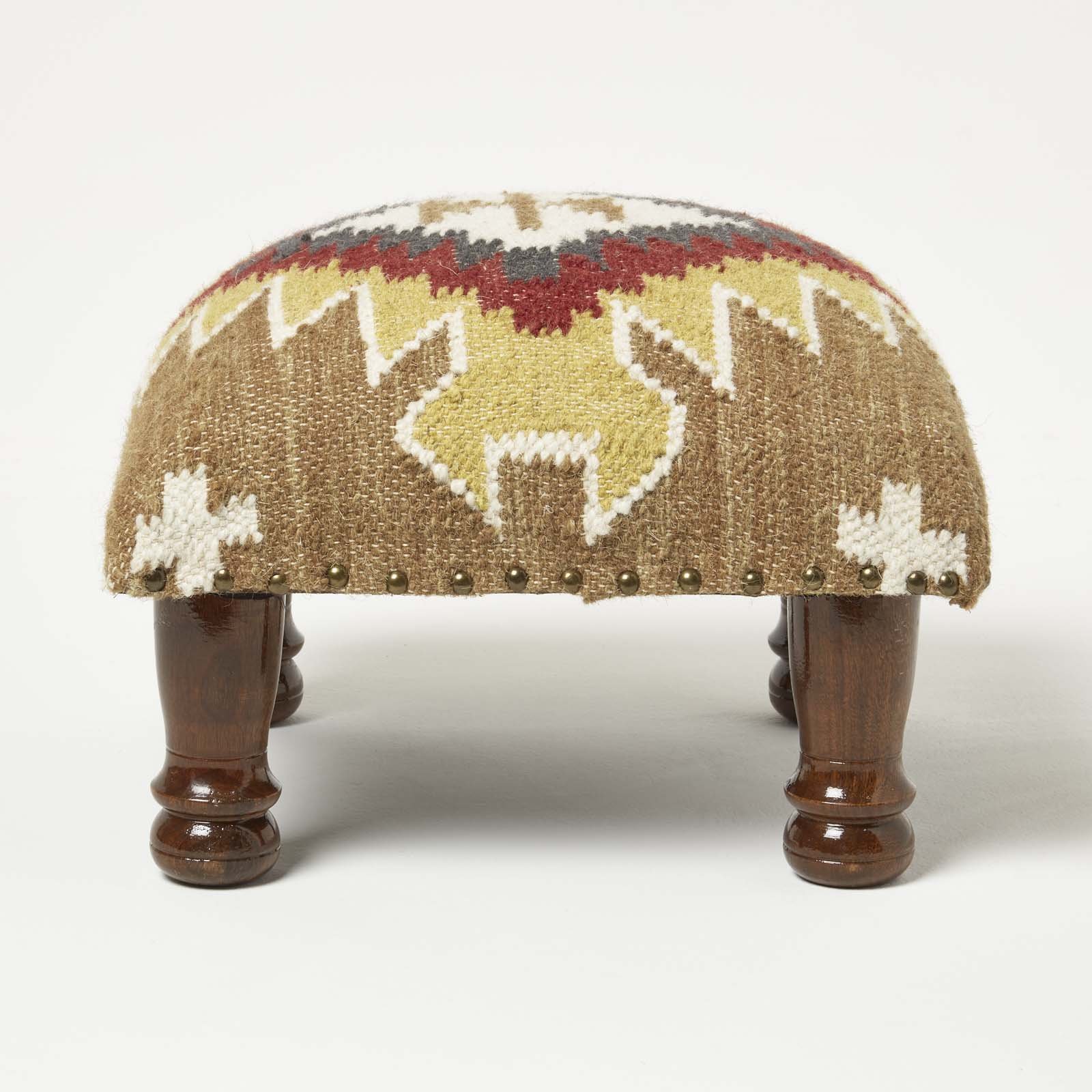Homescapes Jaipur Handwoven Kilim Footstool – 40 x 40 cm