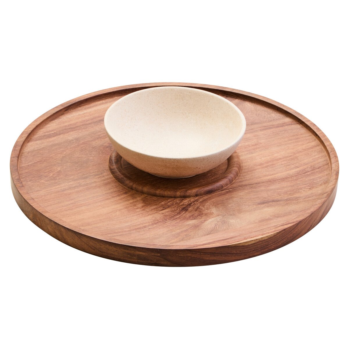 Orsina Kora Acacia Wood Marble Chip And Dip Platter - Two Tone