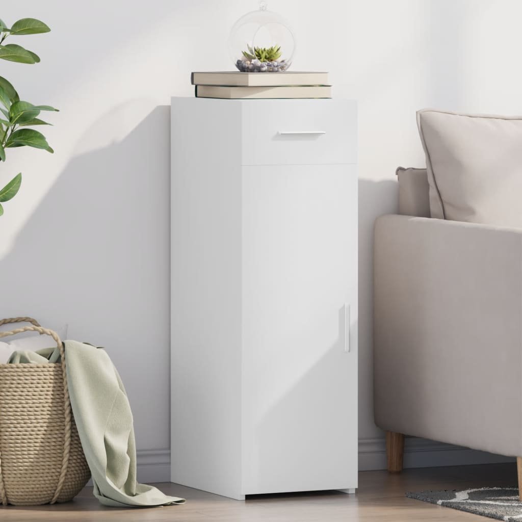 Walplus Engineered Wood Sideboard - White - 30 x 42.5 x 93 cm