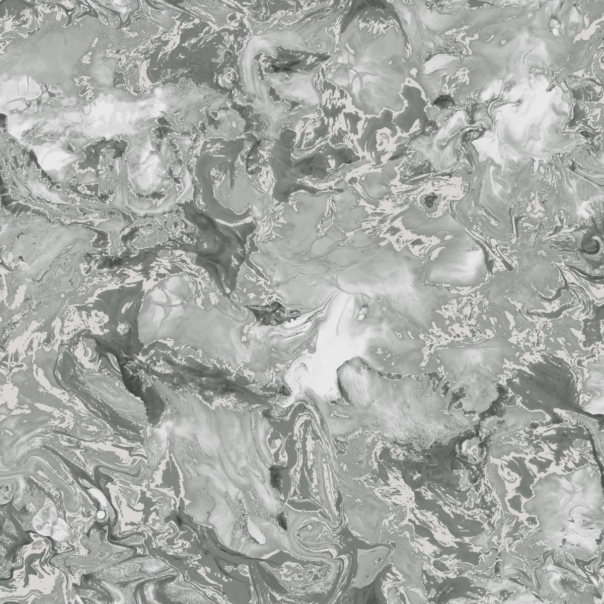 Muriva Elixir Marble Wallpaper - Silver & Grey