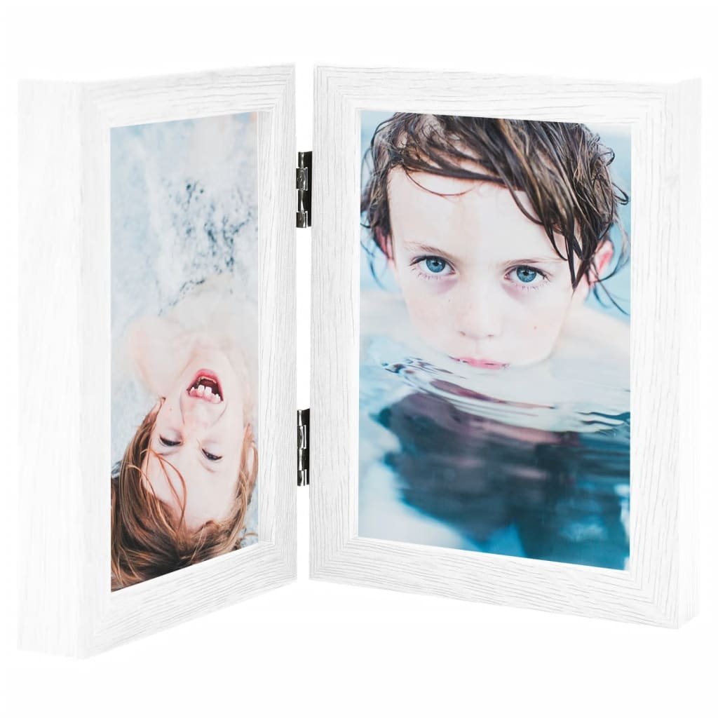 Walplus MDF Bifold Photo Frame Collage 2x - White - 13 x 18 cm