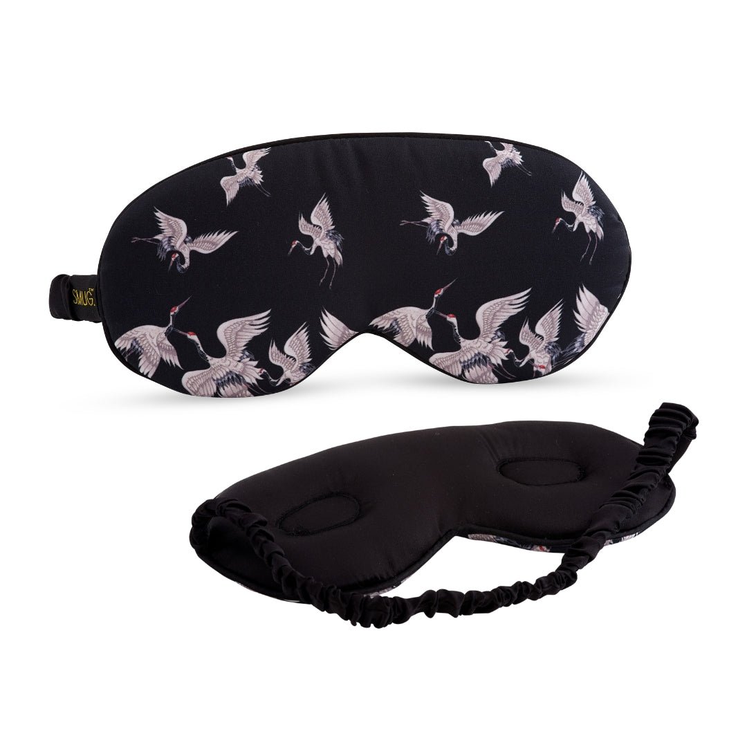 SMUG Padded Satin Sleep Mask - Moonlit Cranes Print