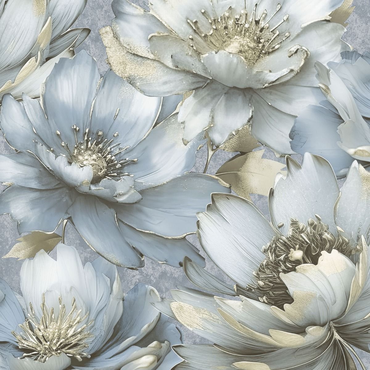 Muriva Aminah Floral Wallpaper - Blue