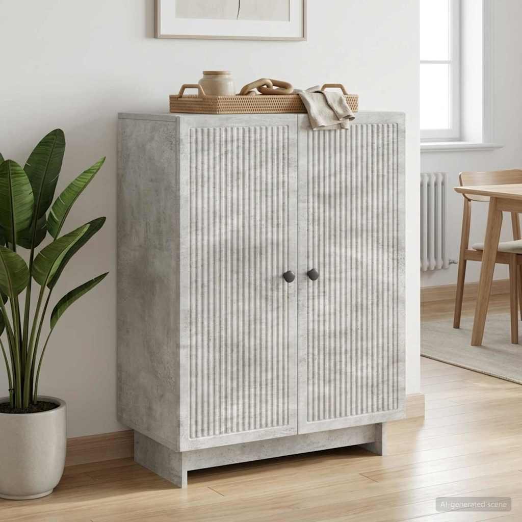 Walplus 2 Door Rectangular Sideboard - Concrete Grey - 66 x 34.5 x 90 cm