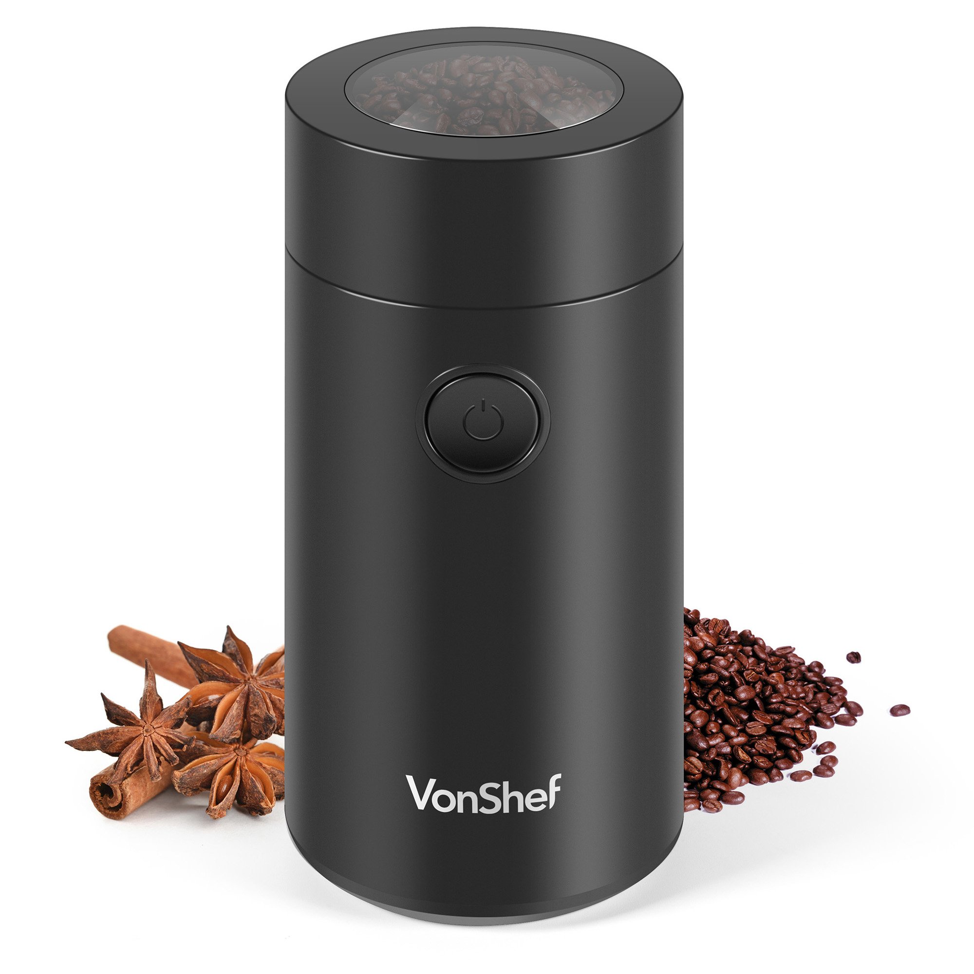 VonShef 60g 150W Electric Coffee Grinder - Black