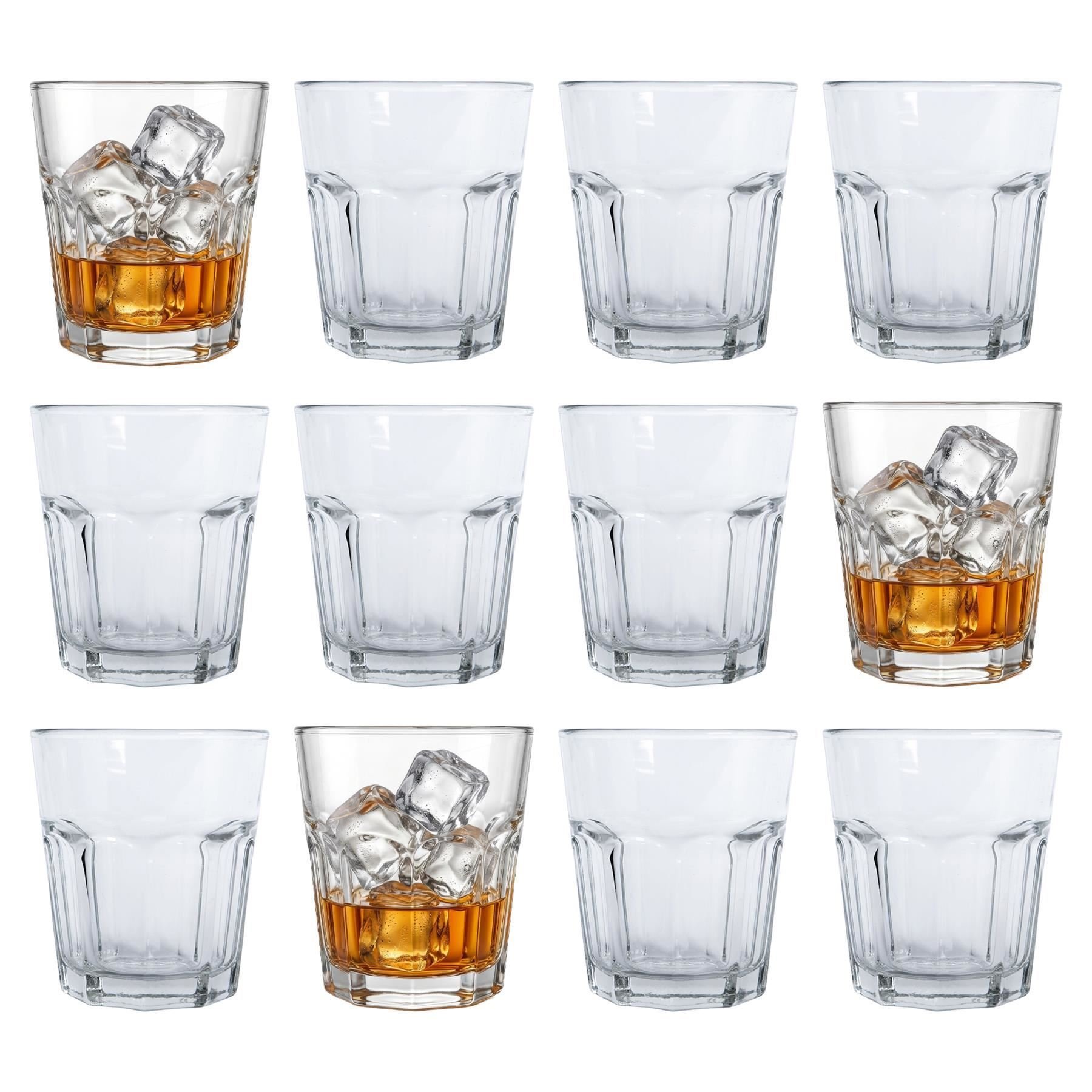 Argon Tableware Panelled Glass Tumblers - 285ml - Pack of 12