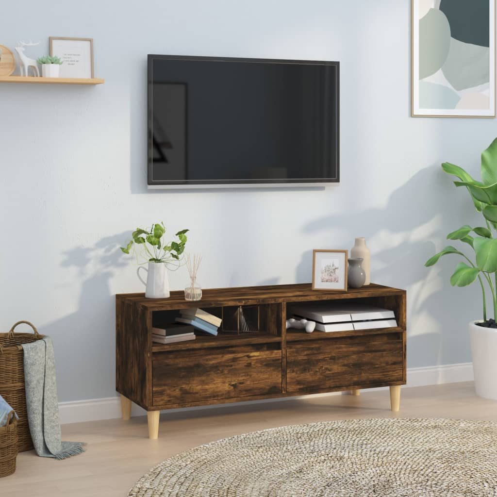 Walplus Engineered Wood TV Cabinet - Dark Oak - 100 x 34.5 x 44.5 cm