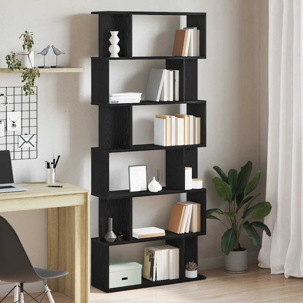 Walplus Engineered Wood Bookcase - Dark Oak - 80 x 24 x 190.5 cm