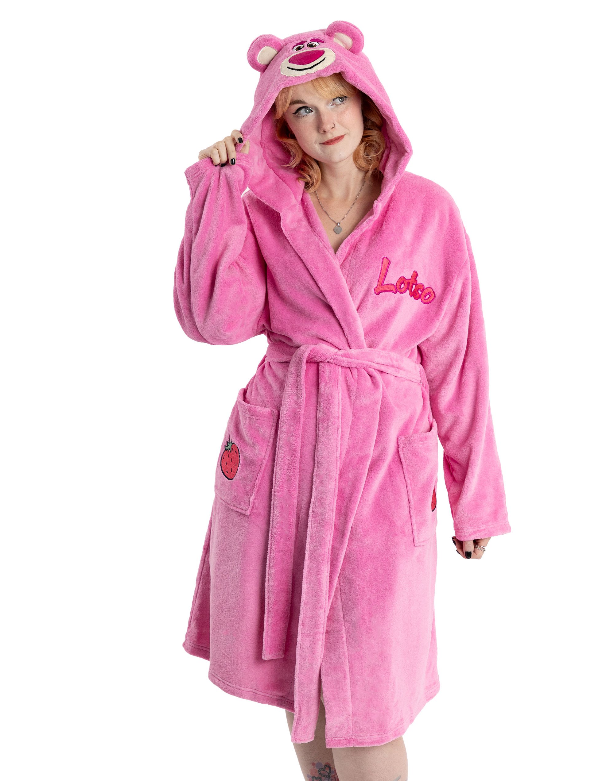 Disney Toy Story Character Adult Medium Womens Hooded Bathrobe - Pink