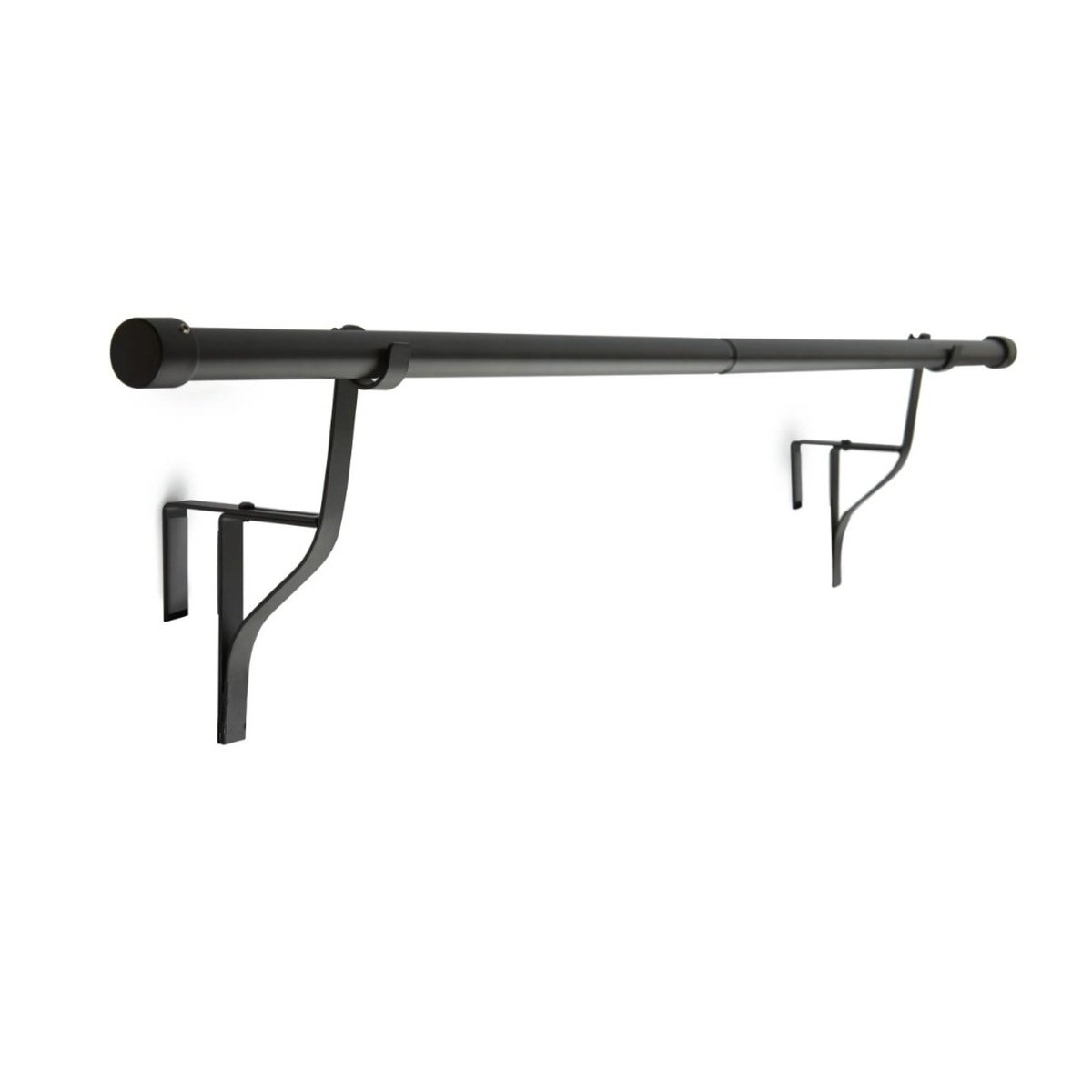 New Edge Blinds 16-19mm Black No-Drill Over-Door Curtain Pole - 70cm - 120cm