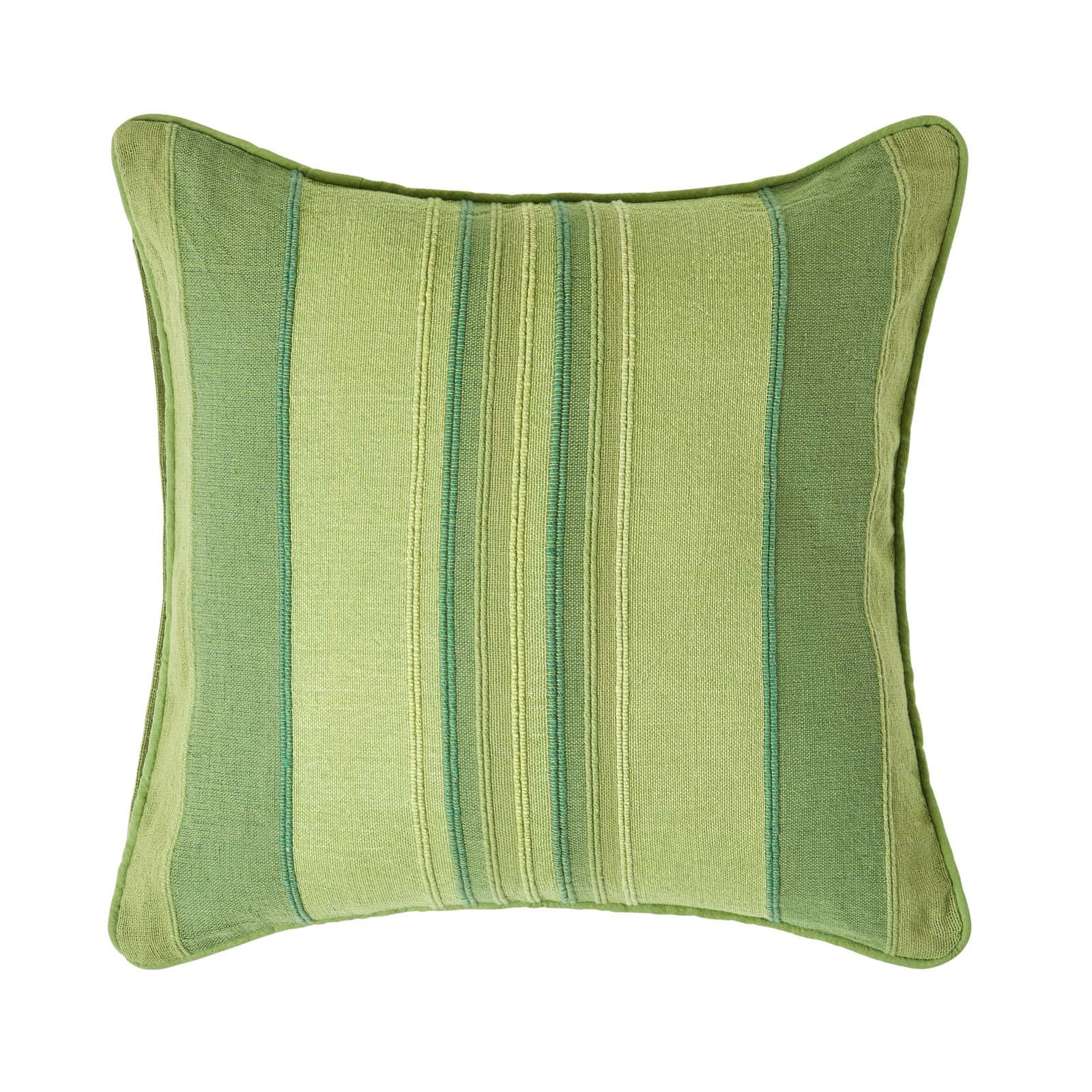 Homescapes Green Morocco Cotton Striped Cushion Cover - 45 x 45 cm