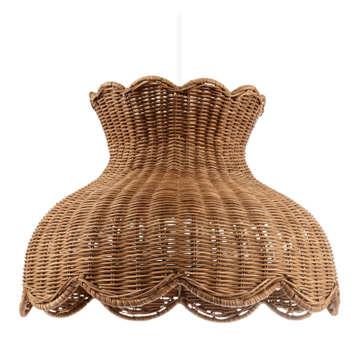 Happy Homewares Dark Brown Woven Rattan in Vase Inspired Pendant Shade - 35cm
