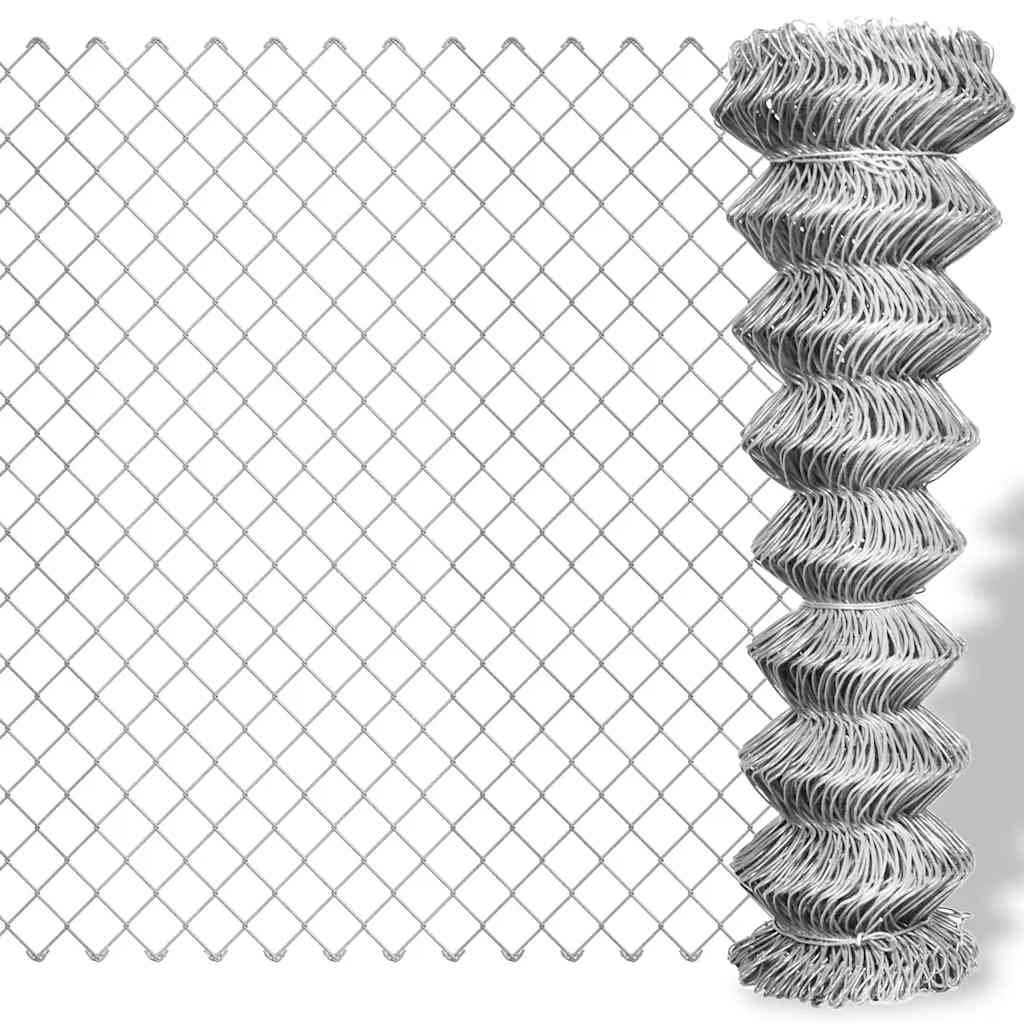Walplus Galvanised Steel Wires Chain Link Fence - Silver - 125 x 1500 cm