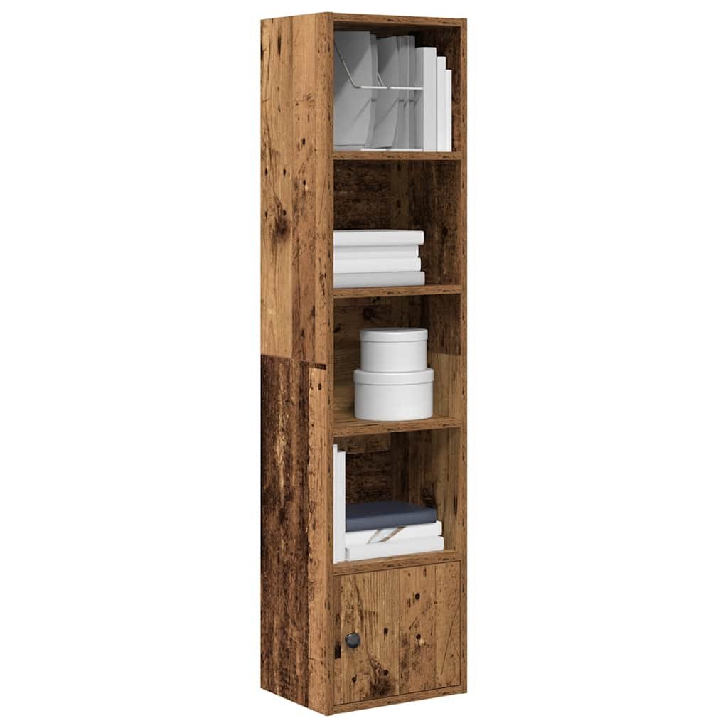 Walplus Engineered Wood Bookcase - Dark Wood - 31 x 24 x 127 cm