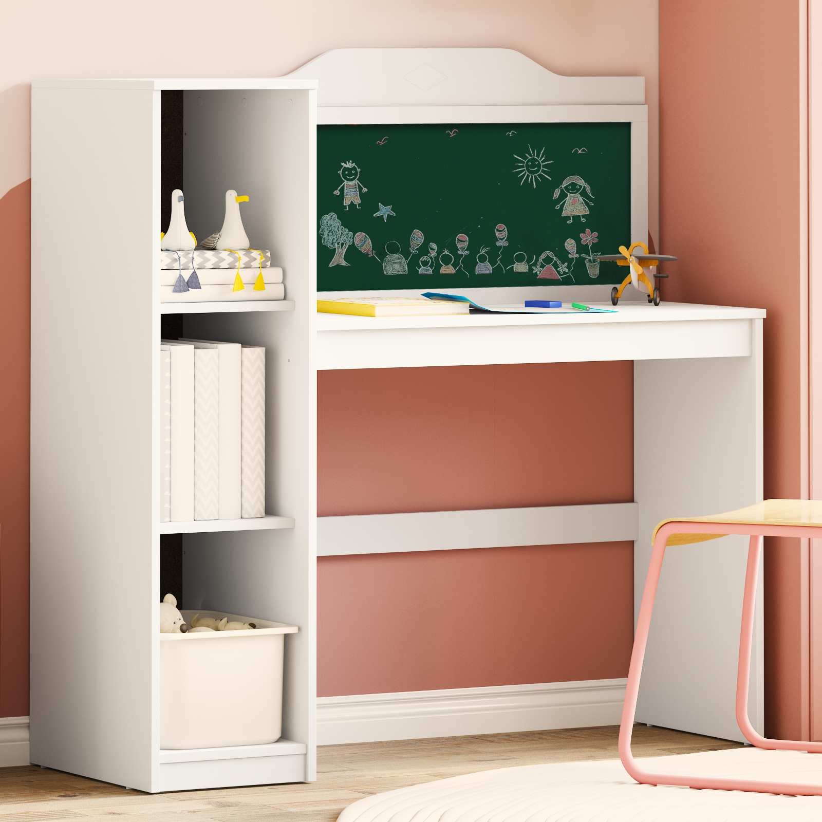 Walplus Engineered Wood Desk - White - 120 x 45 x 118.5 cm