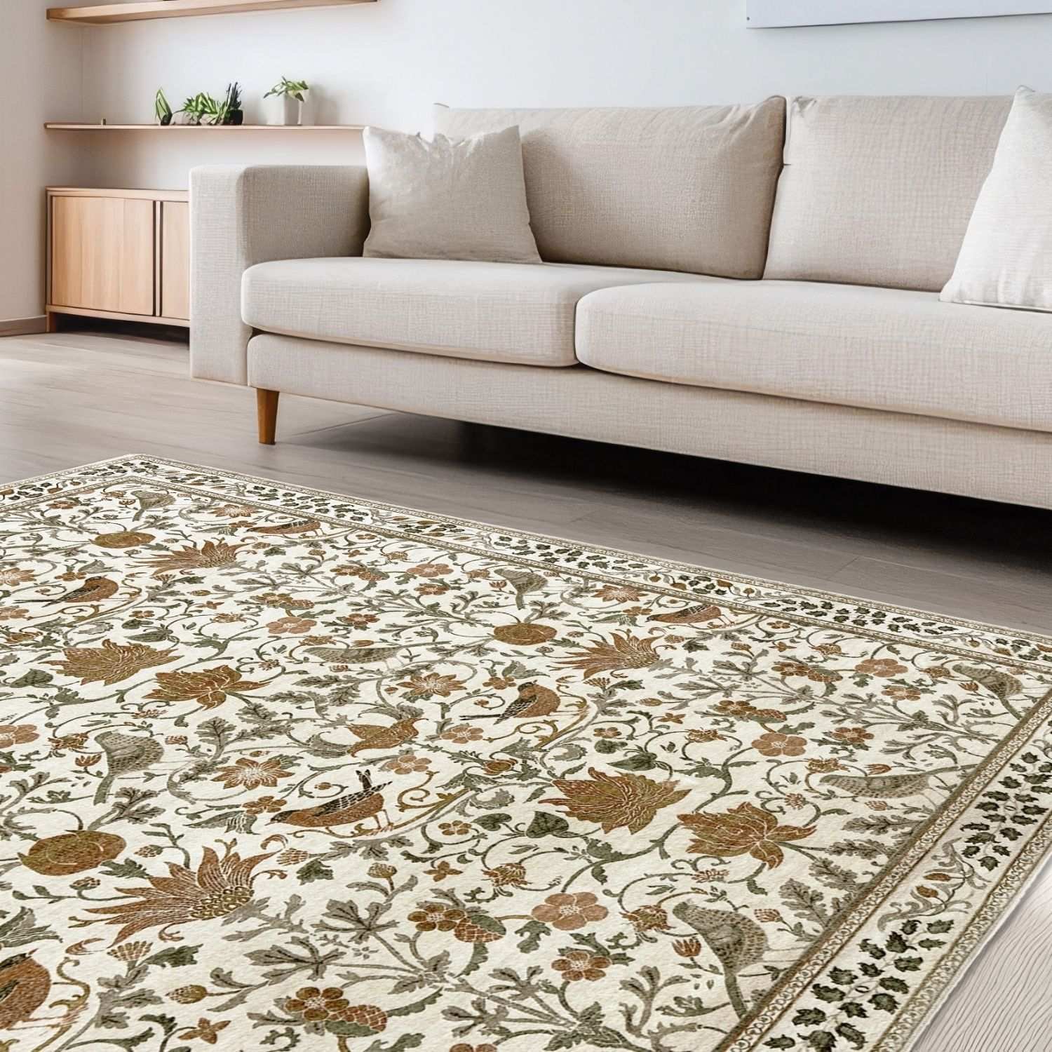 The Rugs Beige Classical Secret Garden Rug - 120 x 160cm