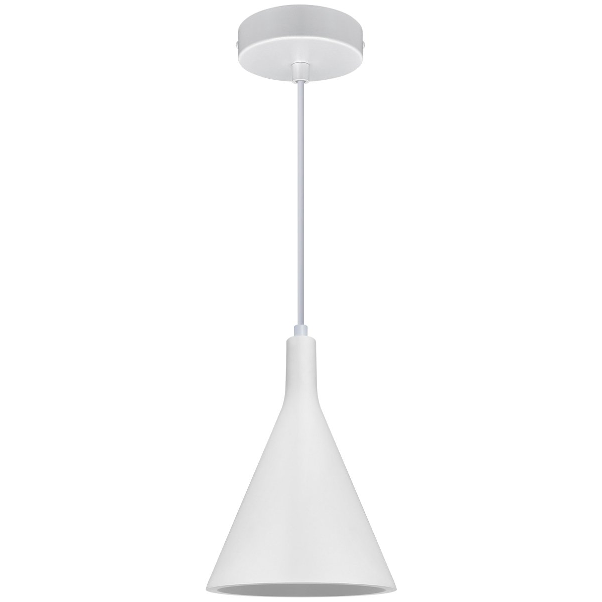 Energy Light Bulbs Funnel Ceramic Ceiling Pendant Light - White