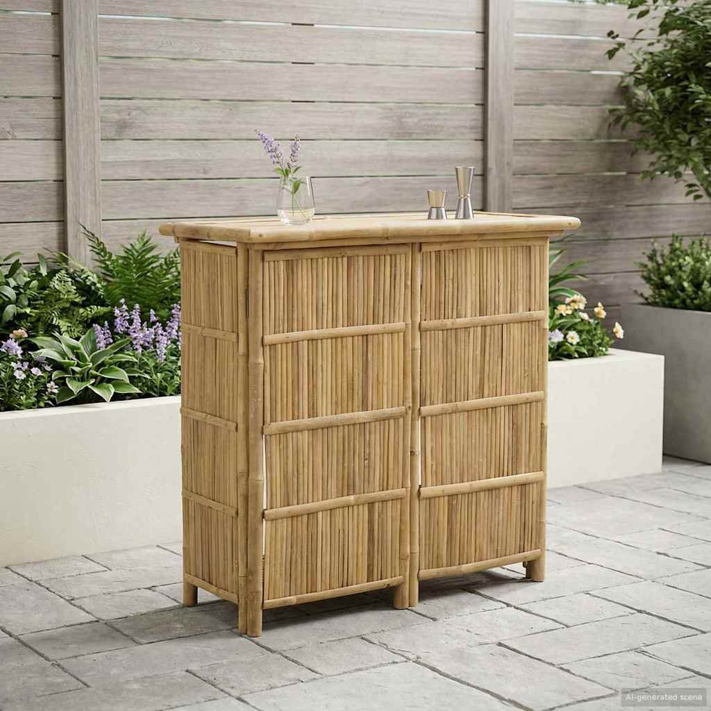 Walplus Bamboo Table - Natural - 115 x 55 x 105 cm