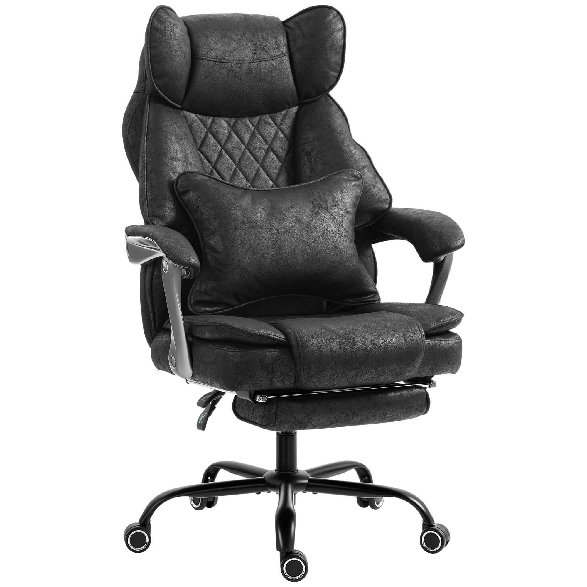 HOMCOM 180kg Big and Tall Leathaire Desk Chair - Black