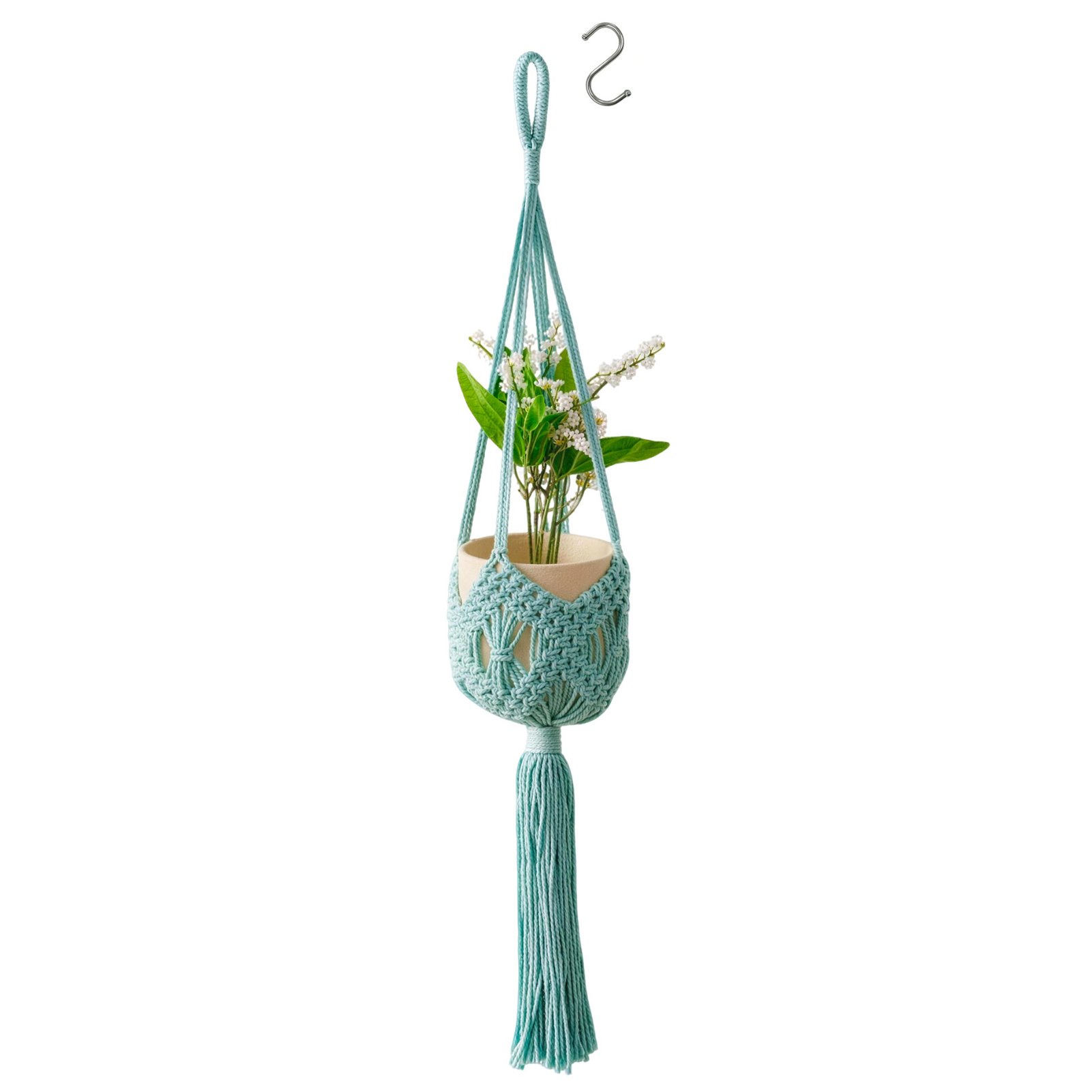 deAO Hanging Plant Holder Cotton - Blue