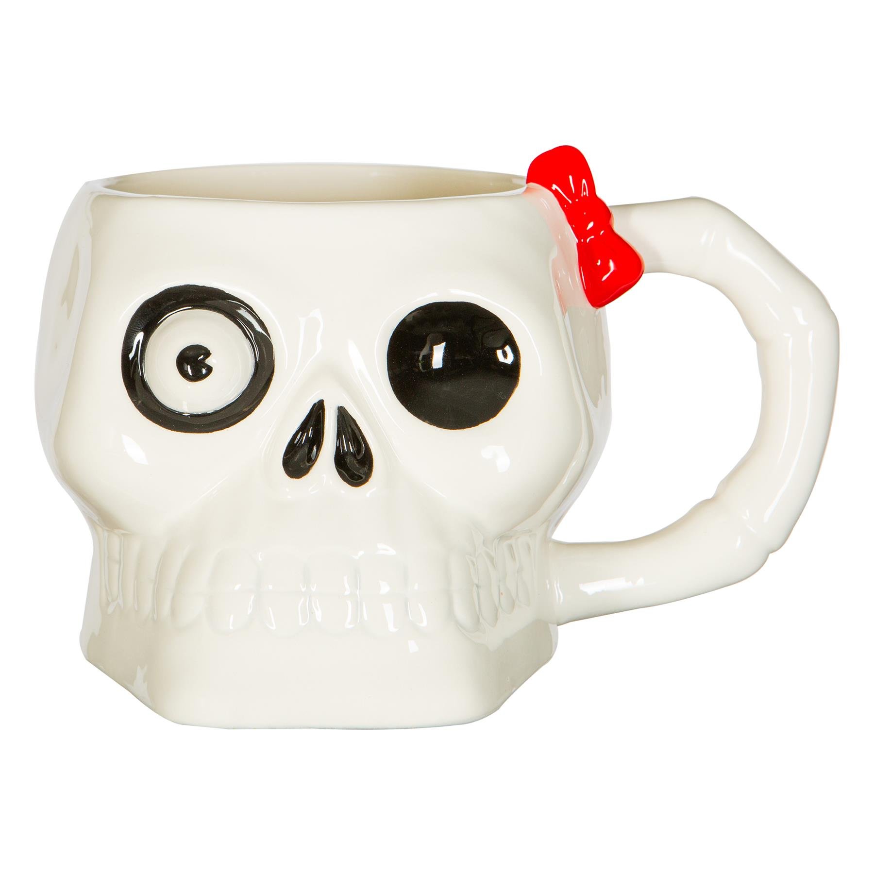 Fax Potato Halloween Stoneware Skull Mug 750ml - White