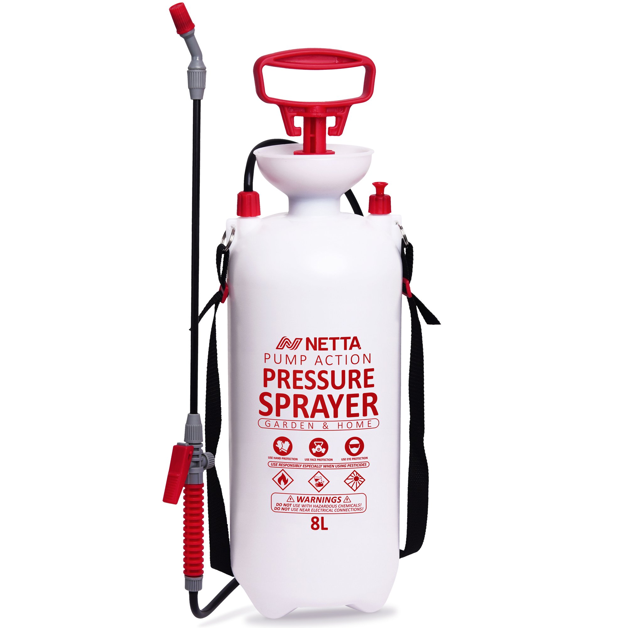 NETTA Garden Pressure Sprayer with Adjustable Nozzle - 8L