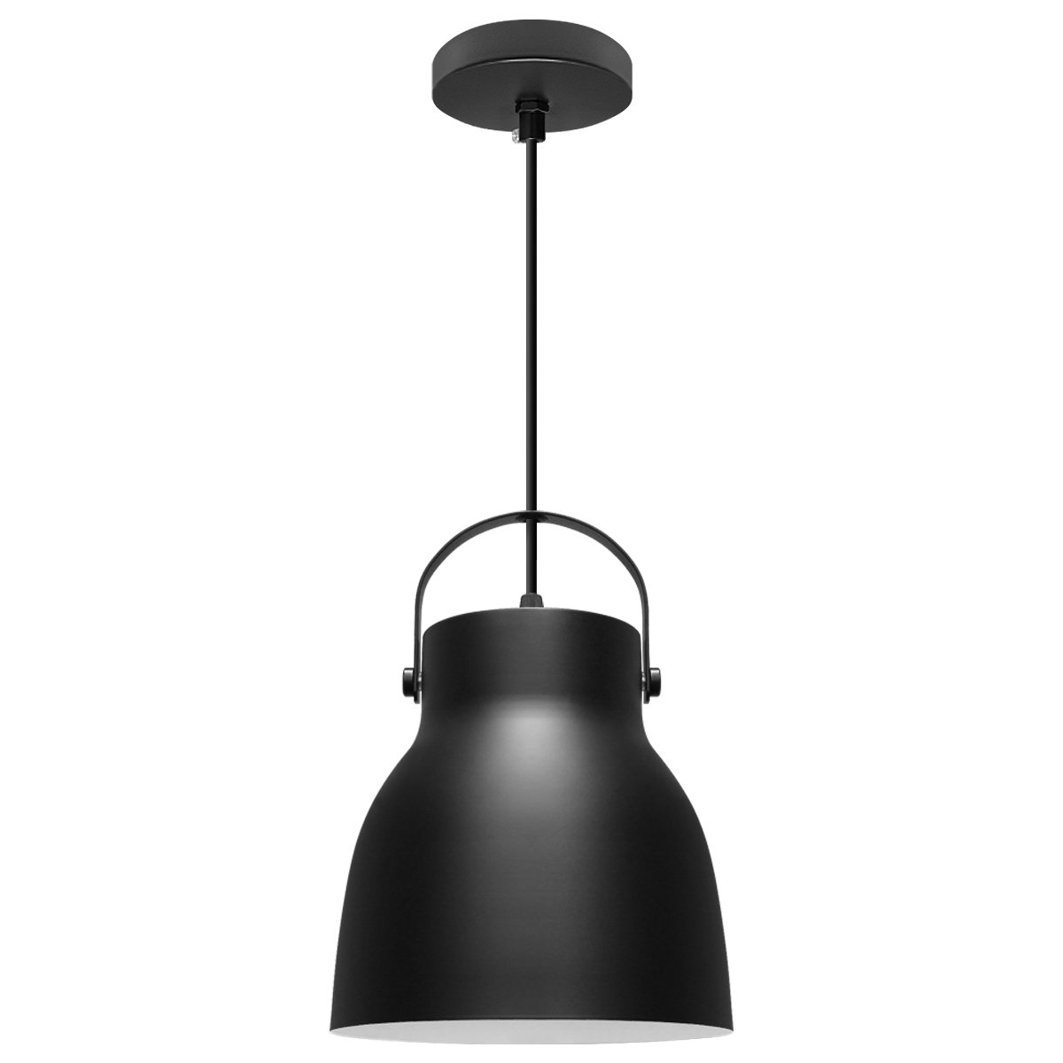 Energy Light Bulbs Carry Handle Metal Ceiling Pendant Light - Black