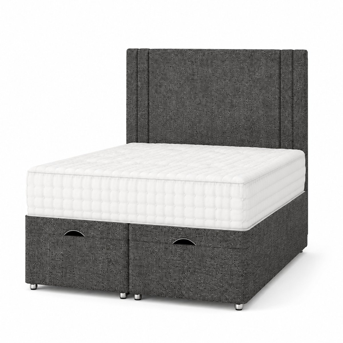 Comfy Deluxe Vienna   6ft Super King  Ottoman End Lift  Bed Set - Grey