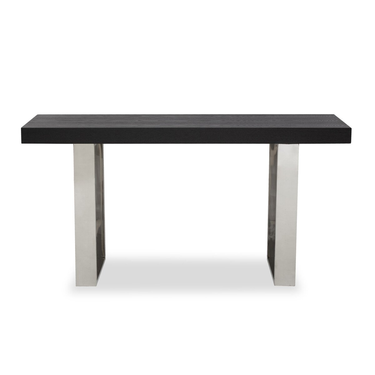 Orsina Ulmus Elm Wood Console Table – Black and Silver