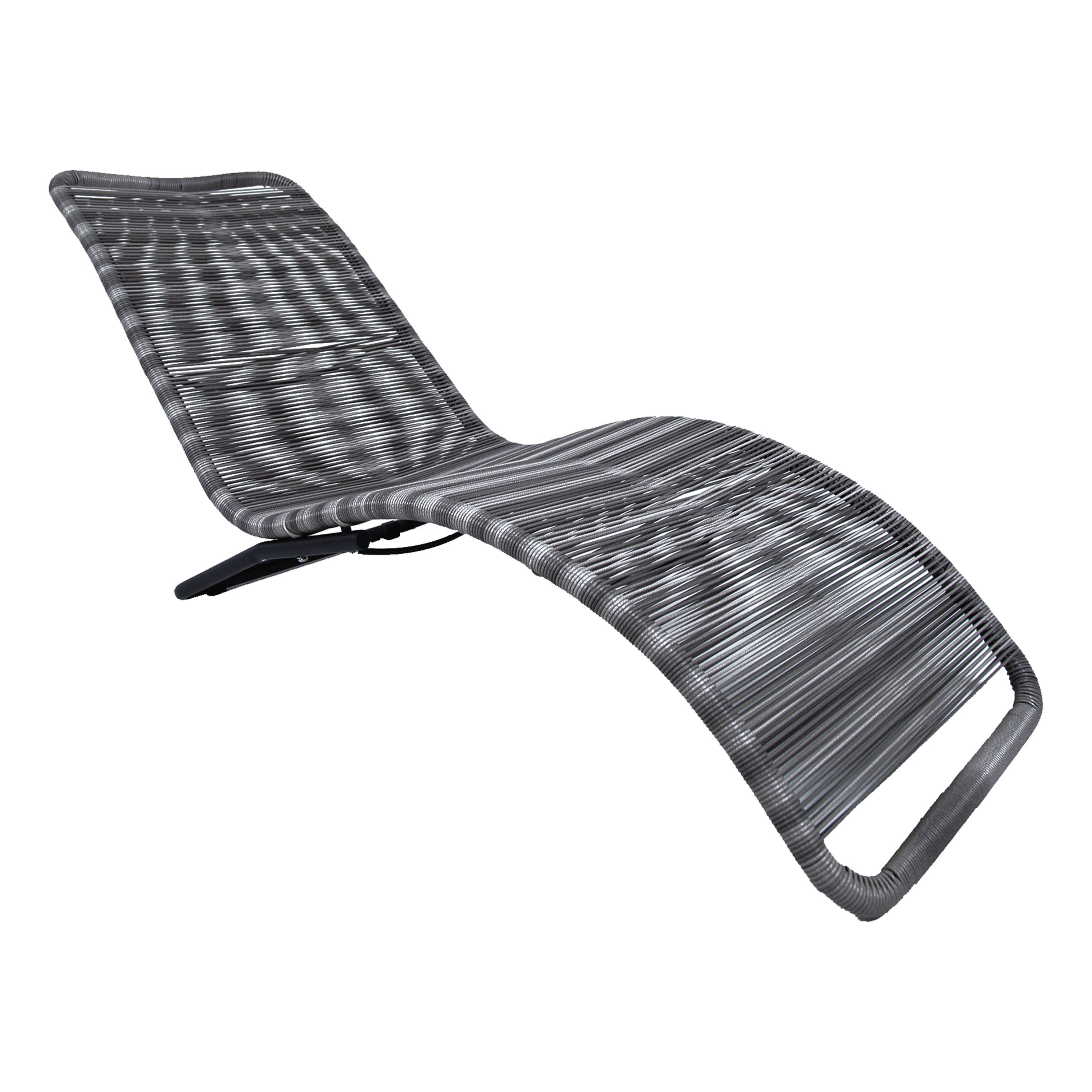 Charles Bentley Zanzibar Garden Rattan Sunbed Seat Sun Lounger Bed - Grey