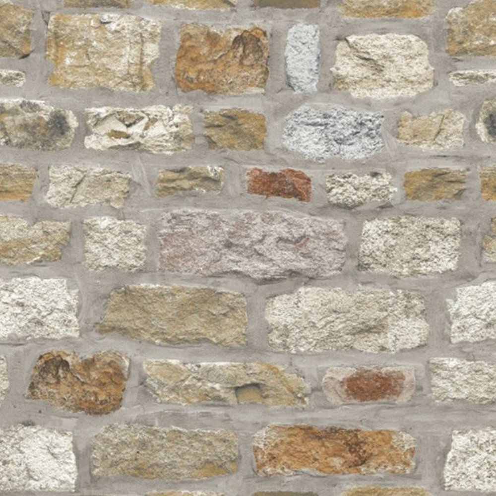 Arthouse Country Stone Effect Wallpaper - Brown