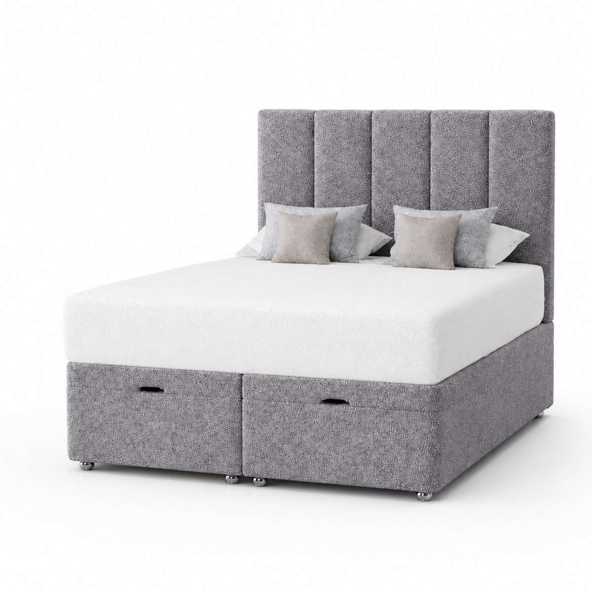 Comfy Deluxe Ella 4ft6 Double End Lift Ottoman Bed Set - Grey