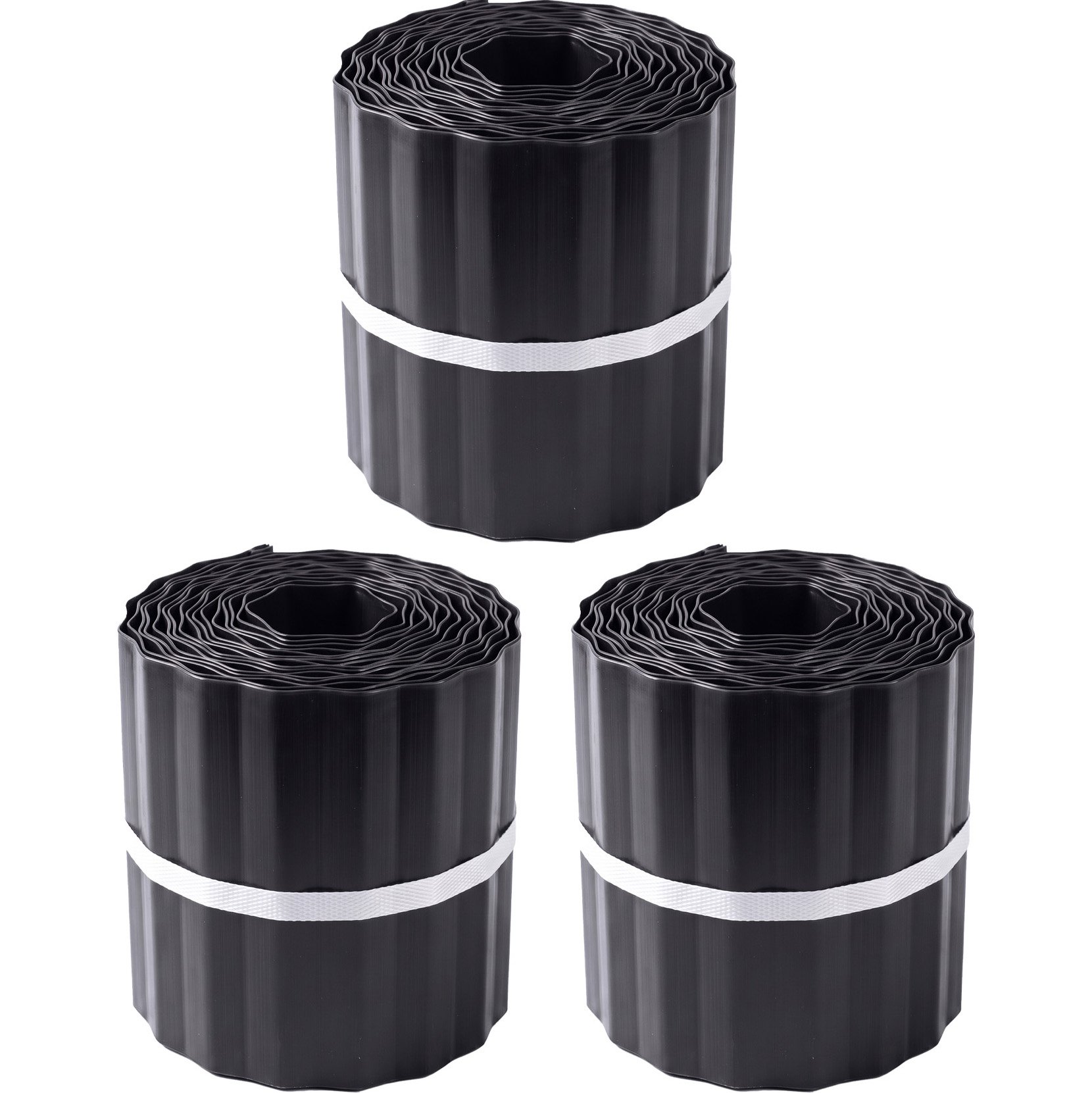 Primrose Black Coated Steel Corrugated Metal Lawn Edging Roll - 15m