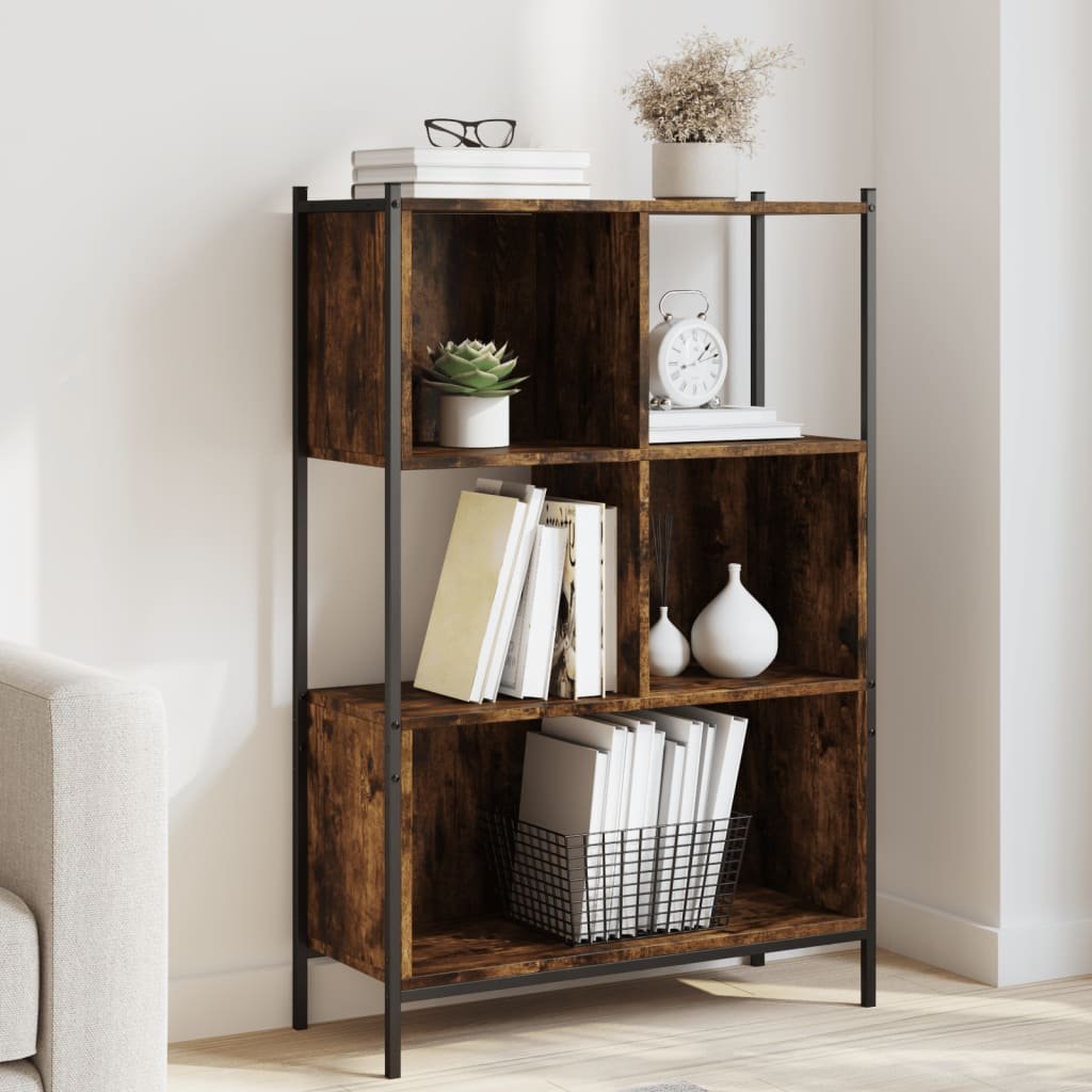 Walplus Engineered Wood Bookcase - Dark Oak - 72 x 28 x 109 cm