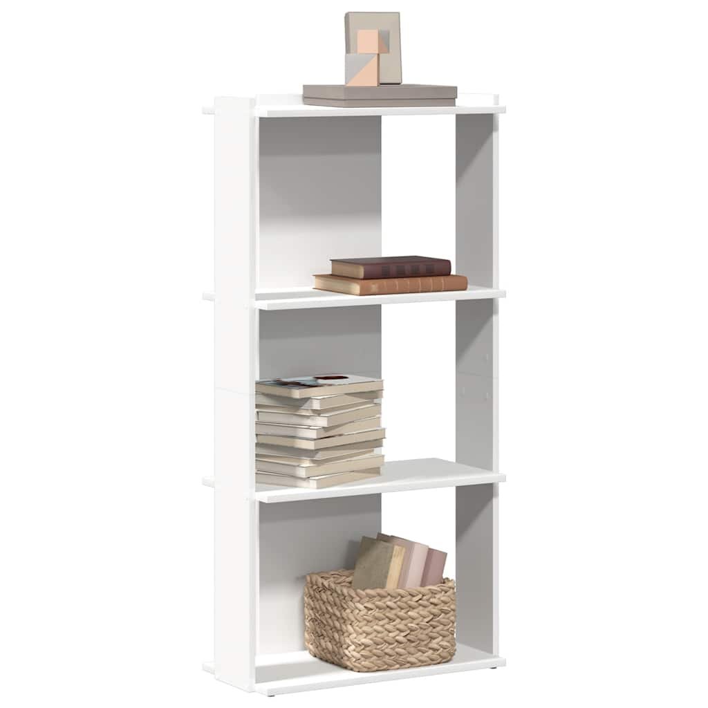Walplus 3 Tier Engineered Wood Bookcase - White - 60 x 30 x 120 cm