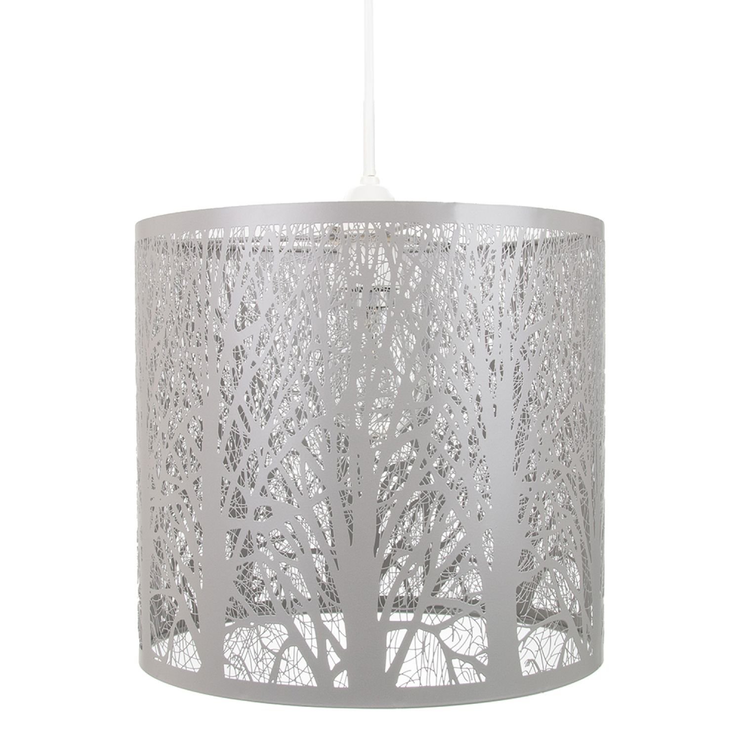 Happy Homewares Grey Metal Forest Pendant Shade - 23cm