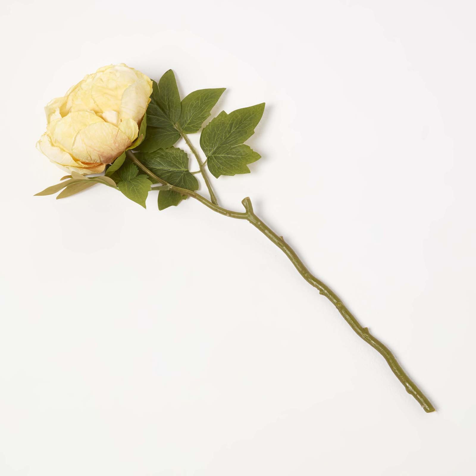 Homescapes Handcrafted Artificial Peony Flower Stem - Yellow