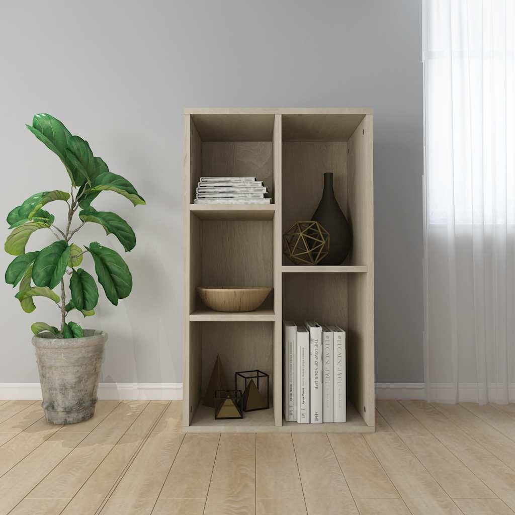 Walplus 5 Compartment Book Cabinet - Light Oak - 50 x 25 x 80 cm