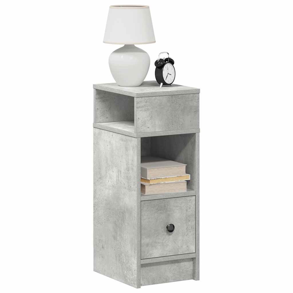 Walplus 1 Drawer Bedside Cabinet - Stone Grey - 25 x 31 x 66 cm