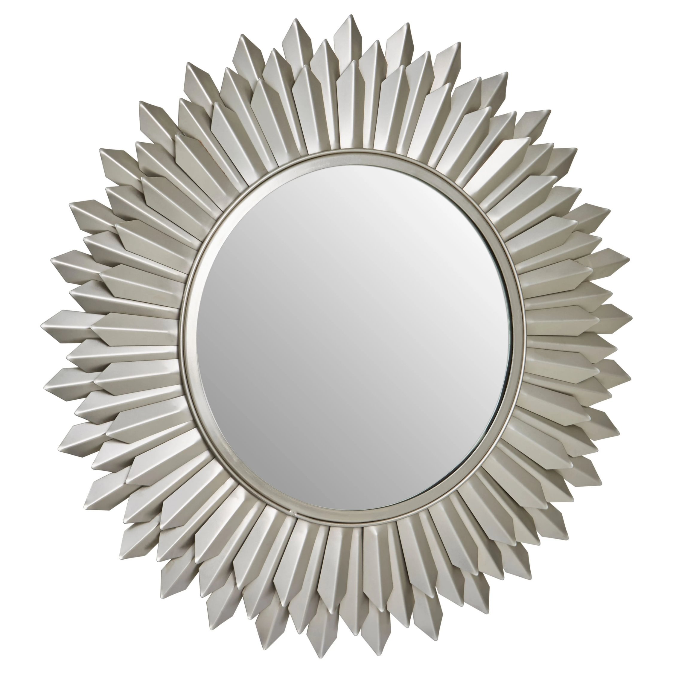 Orsina Templar Sunburst Wall Mirror – Silver