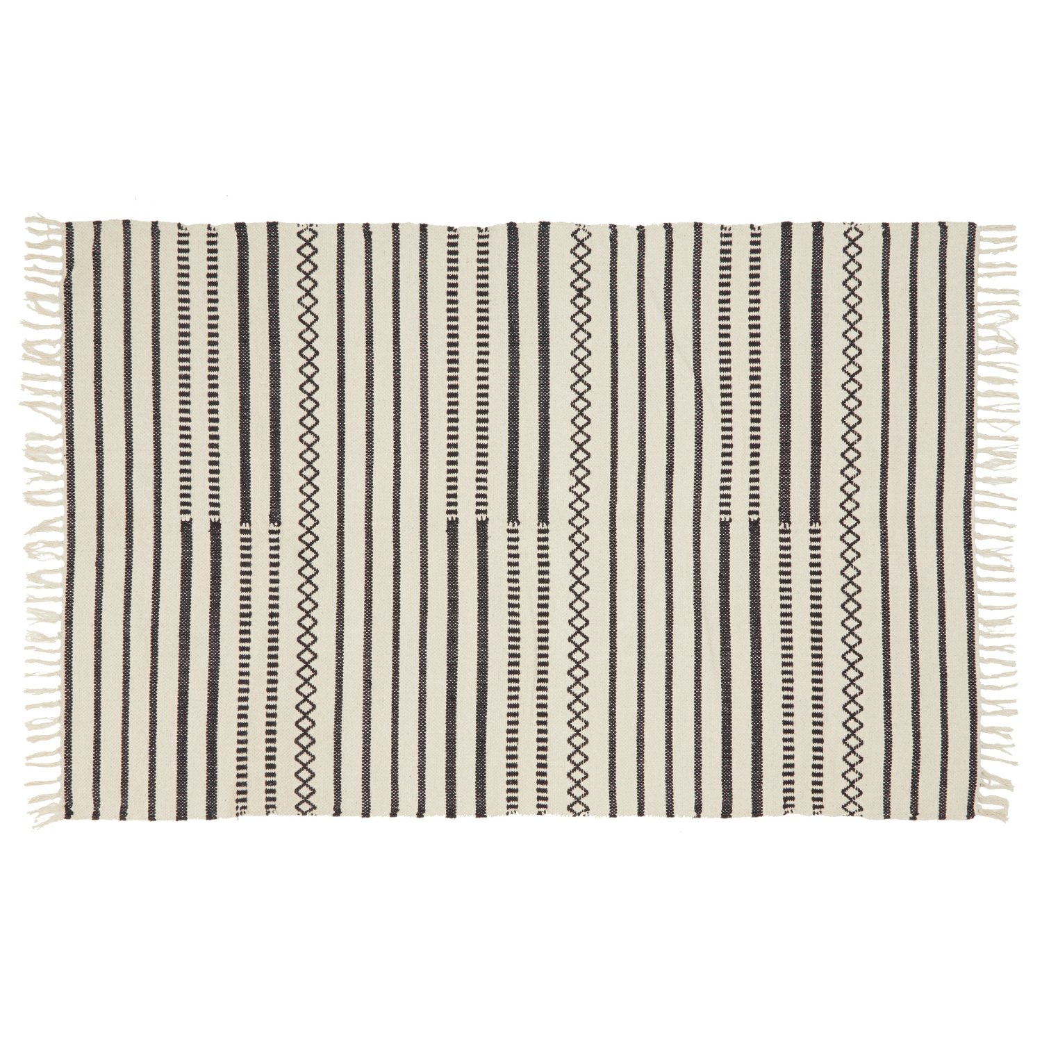 Orsina Black and White Bosie Madras Rug - 120 x 180cm