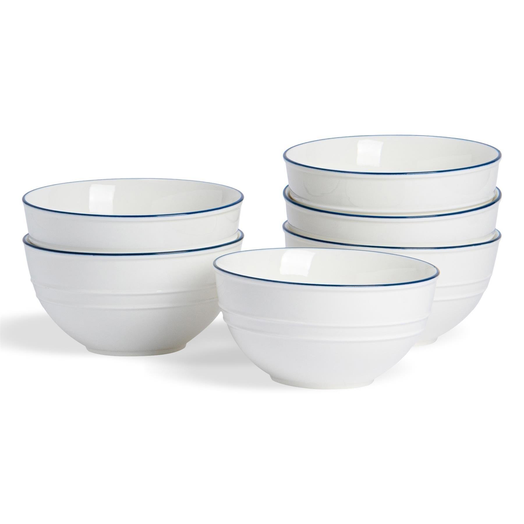 Nicola Spring White Farmhouse Cereal Bowls - Pack of 6