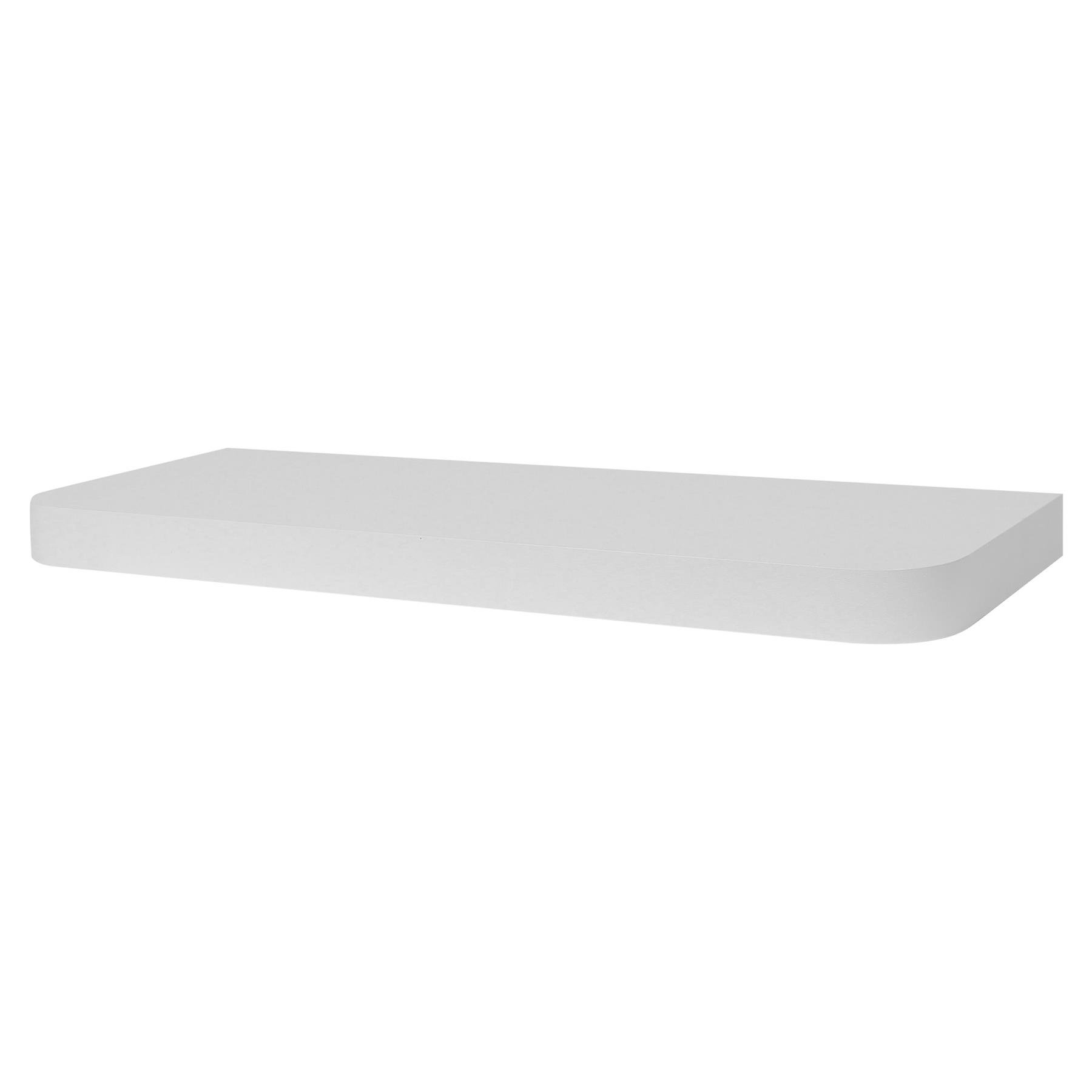 Harbour Housewares Rounded Wooden Floating Shelf - White