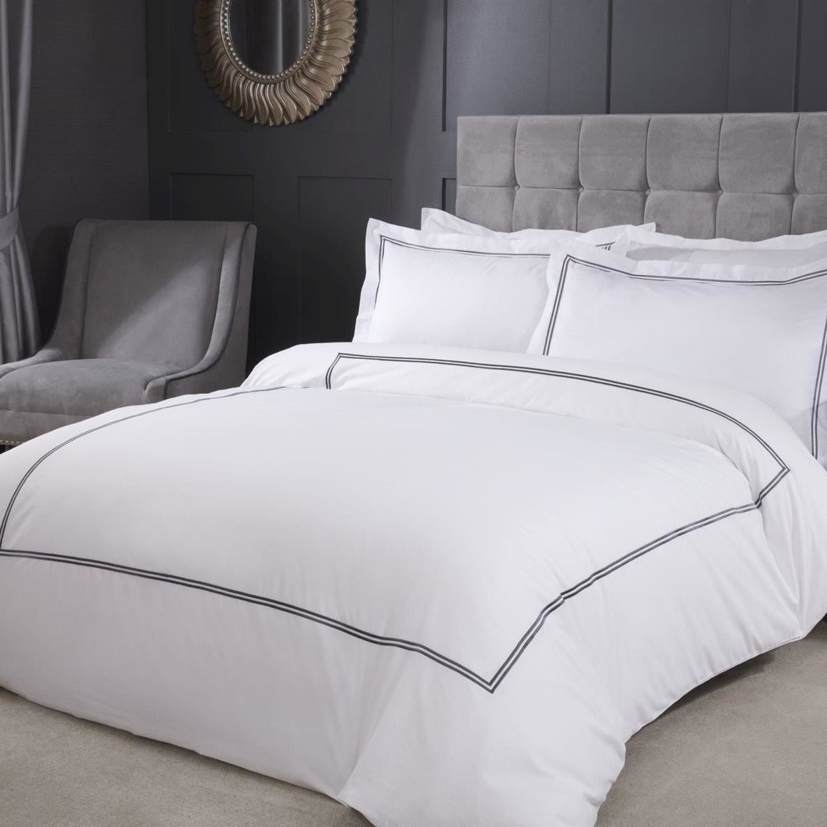Emma Barclay Mayfair Graphite Duvet Cover Set - Double