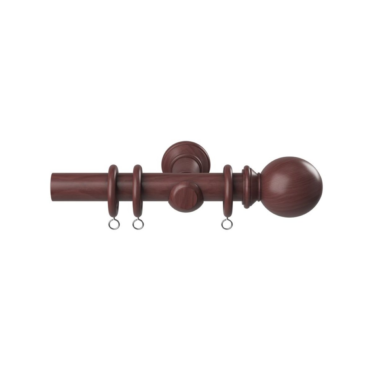 New Edge Blinds 28mm Dark Oak Premium Wooden Curtain Poles Set - 280cm