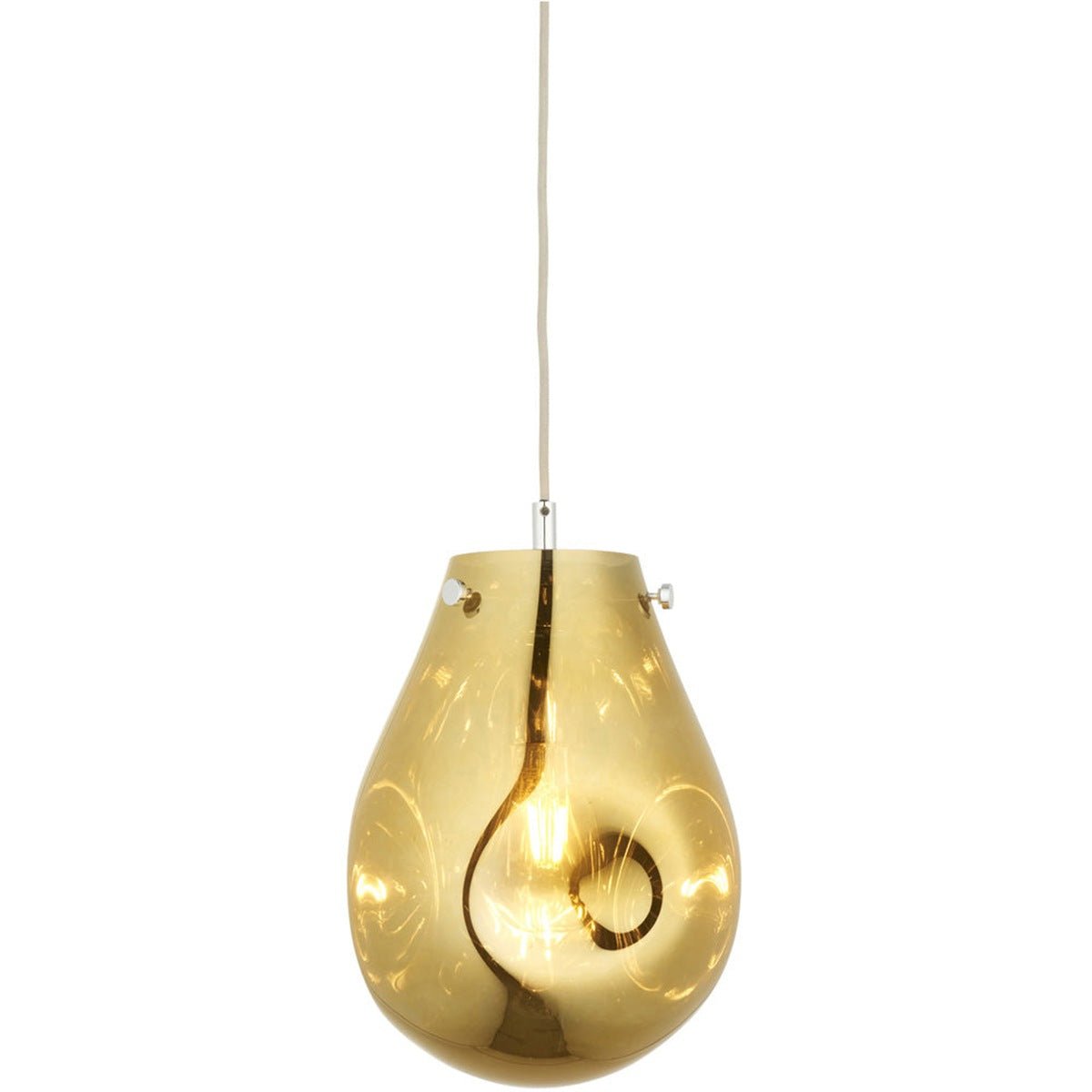 Loops Direct Glass Chrome LED Pendant Light - Gold