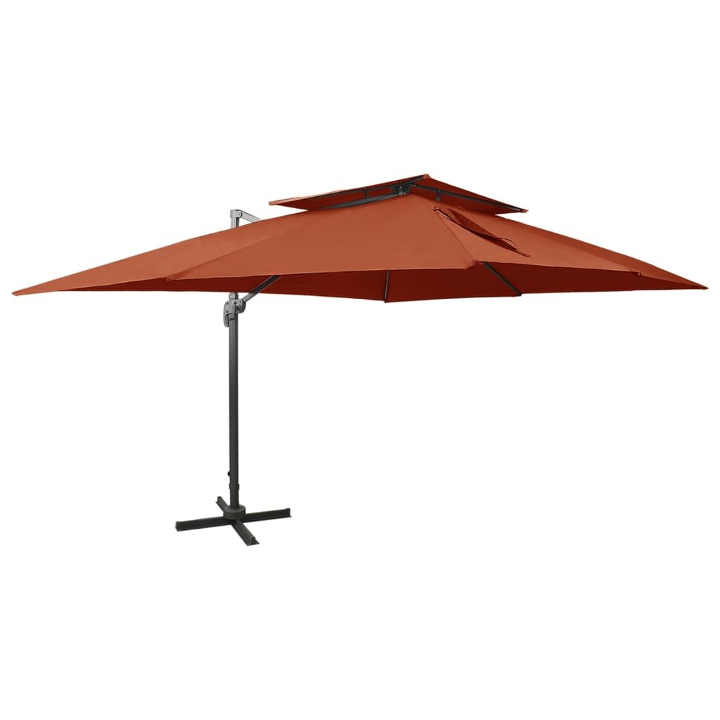 Walplus Cantilever Parasol - Terracotta - 400 x 300 x 274 cm