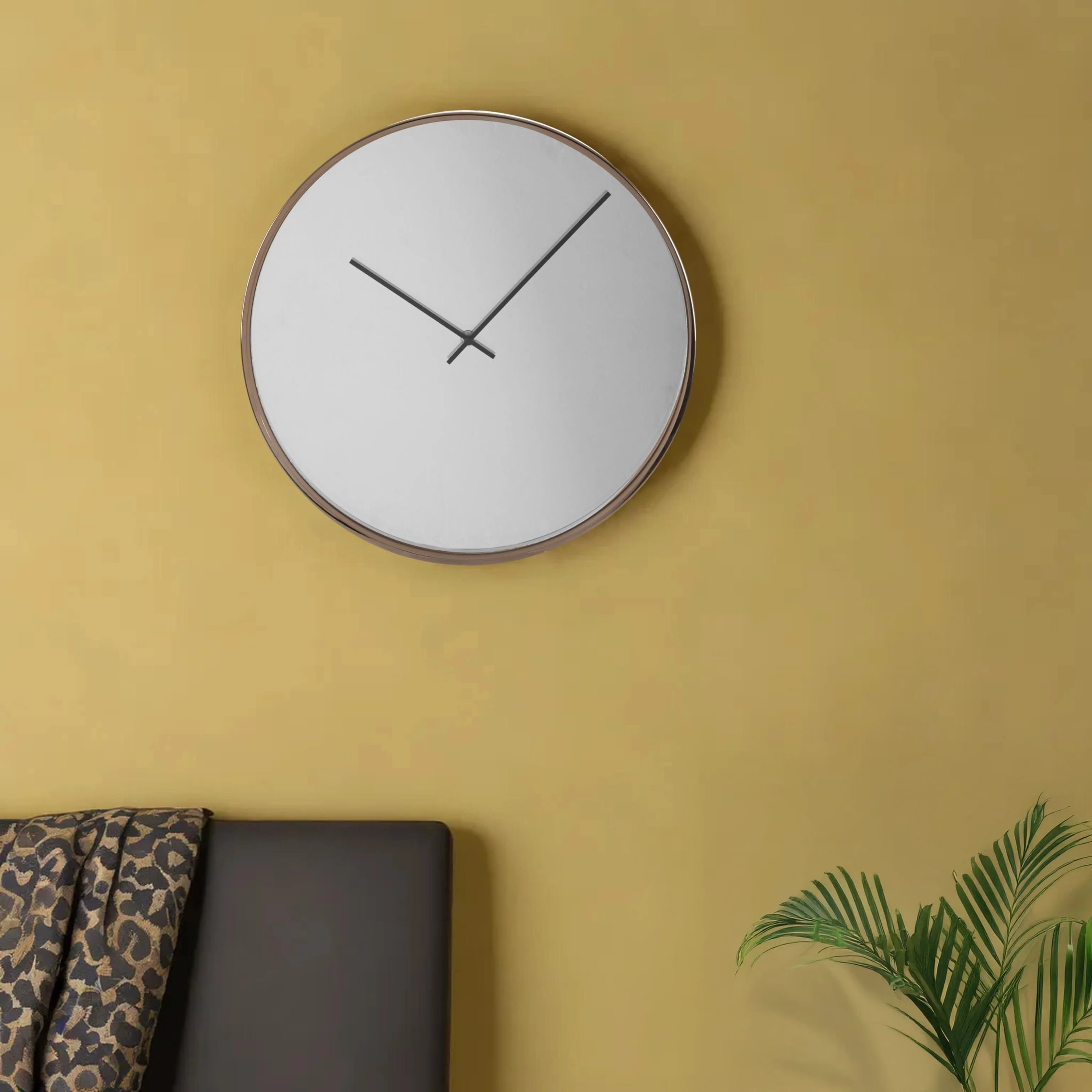 Orsina Baillie 40cm Dia Mirror Wall Clock - Rose Gold