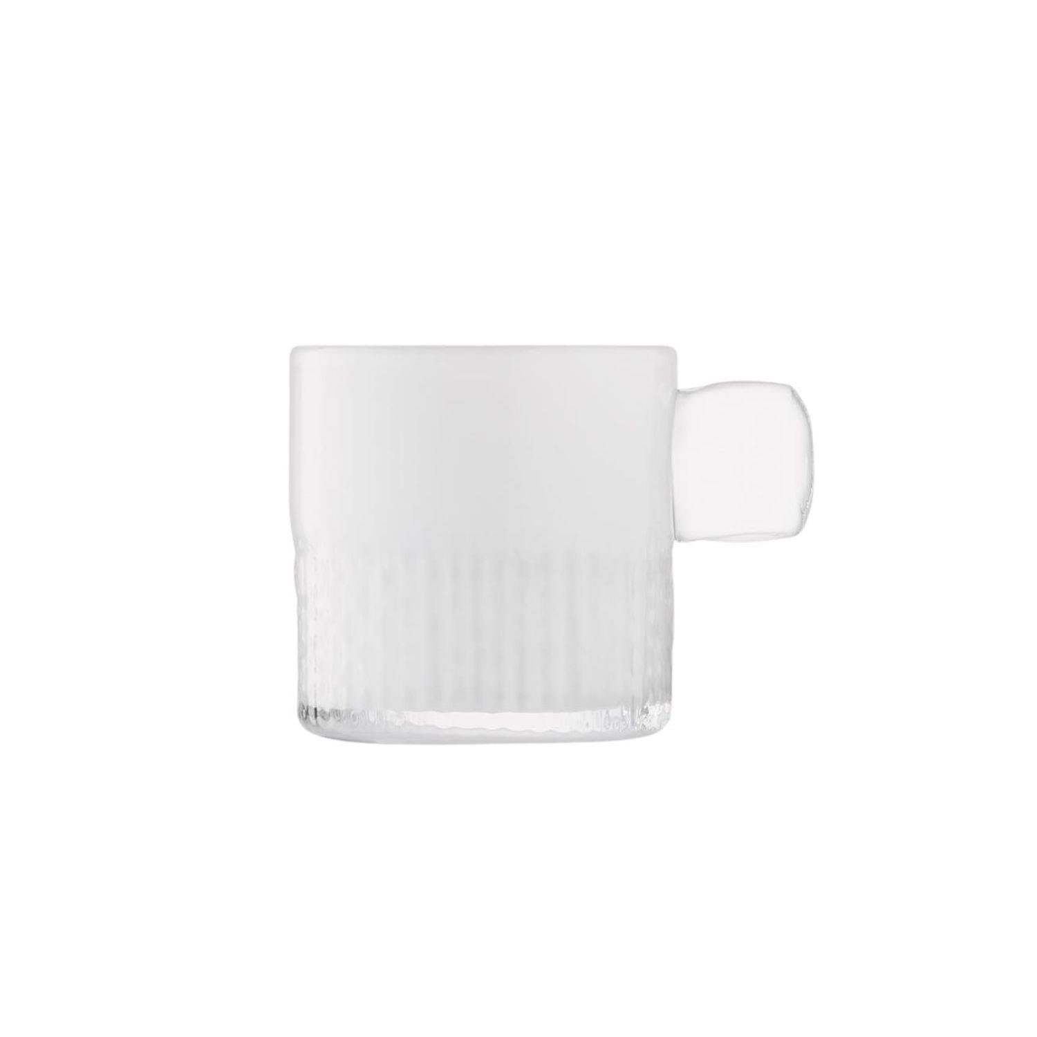 LSA International Glass Tealight Holder with Handle 9cm - White